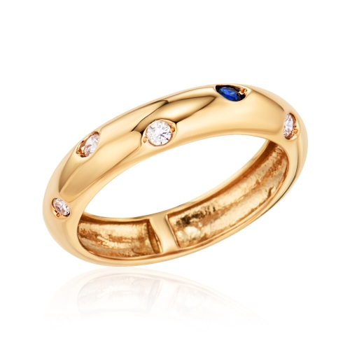 14K 샤이닝 서클 버블 사파이어 반지 MNR41456