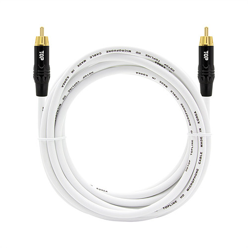 탑라인에이치디 HDTOP RCA MM 화이트 케이블 (1.5m, HT-TP1184)