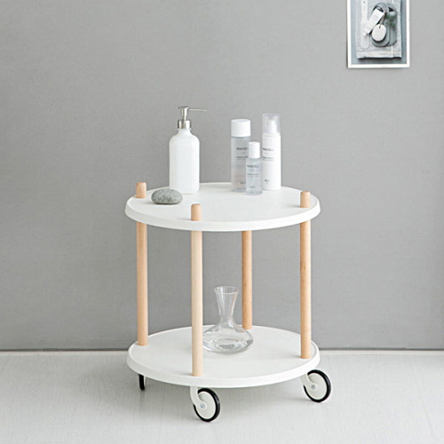 마켓비 GRUET 원형 2단 트롤리 선반_이미지