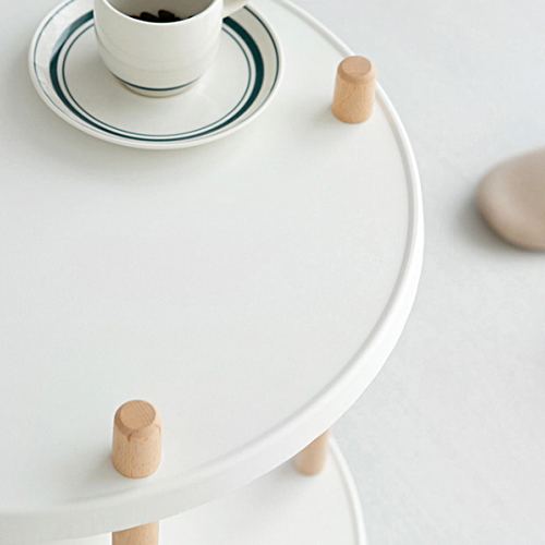 마켓비 GRUET 원형 2단 트롤리 선반_이미지