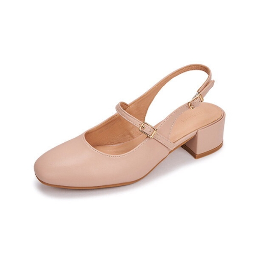 무크 엠. 나타샤 소가죽 메리제인 슬링백 핑크베이지 516523907AP