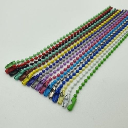 비즈 키링 볼체인 컬러 군번줄 12cm 다용도 열쇠고리 WFJ4VPJ