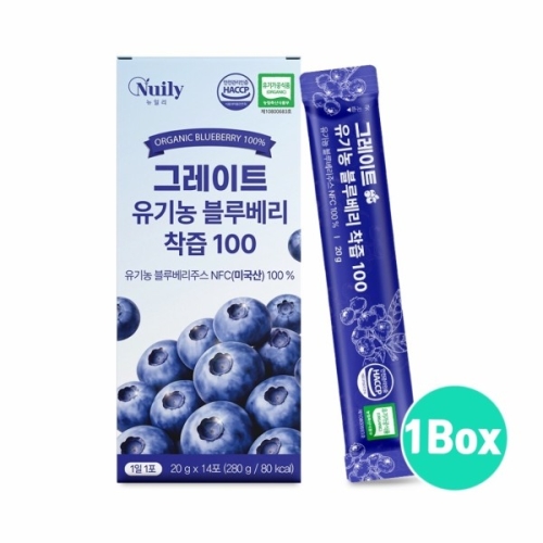  뉴일리 그레이트 유기농 블루베리 착즙 100 20g 14포 [1개]