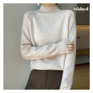 심플 베이직 하프넥 긴팔 모달 니트 WIADNT075