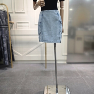 에고이스트 헴라인 사선 아웃포켓 데님 스커트 ER2DS560LI_CA_이미지