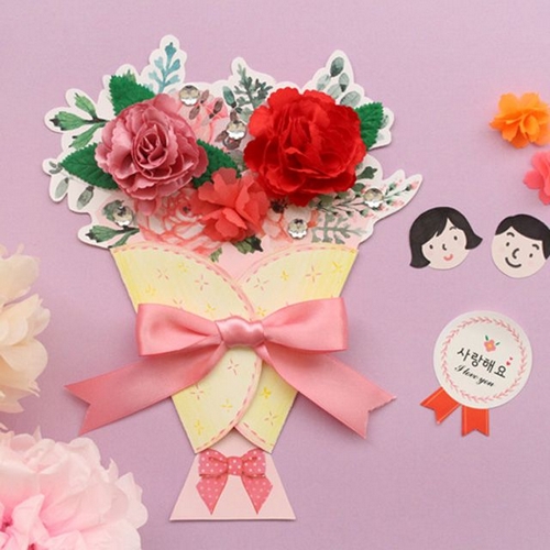도토리클래스 꽃다발 카드 만들기 [5개]