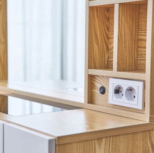 라라홈 라라 LED 조명 슬라이드 콘솔 화장대 1200_이미지