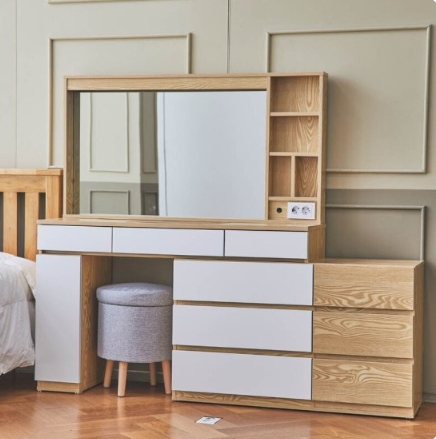 라라홈  라라 LED 조명 슬라이드 콘솔 화장대 1200