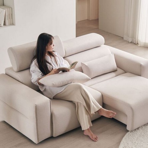 장인가구 조디 제로월 슬라이딩 확장형 모션 패브릭 소파 3인용_이미지