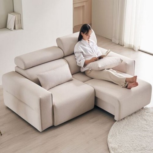 조디 제로월 슬라이딩 확장형 모션 패브릭 소파 3인용