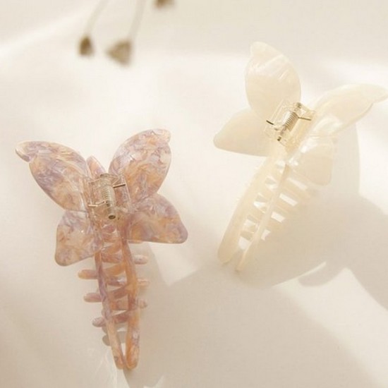 프랑스 셀룰로오스 빅사이즈 올림머리 나비 집게핀 BH0753
