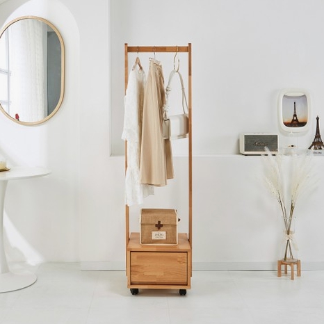 리안 엘다 원목 이동식 행거 400