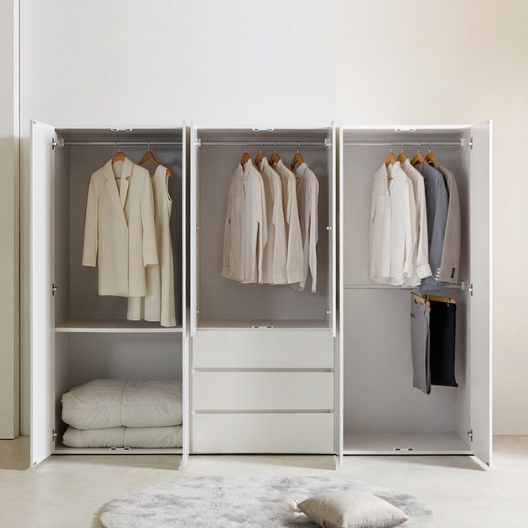이홈데코 마리스 LPM 터치 모듈 옷장 3단 서랍 옷장 세트 1600_이미지