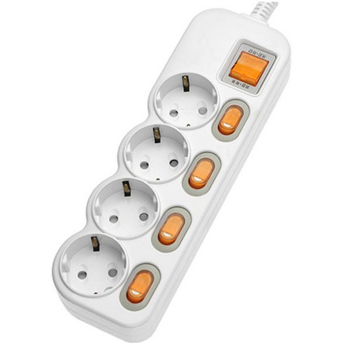 세계 에코파워탭 네온 4구 16A 메인 개별스위치 멀티탭 (4.5m)_이미지