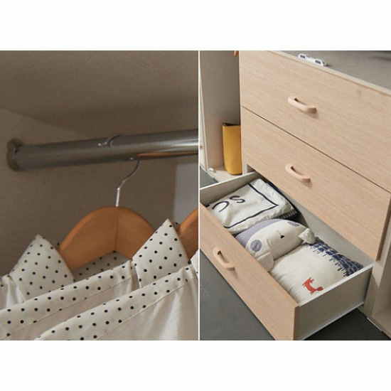 케이컴퍼니 이음 3서랍옷장+거울옷장 옷장세트 1600_이미지