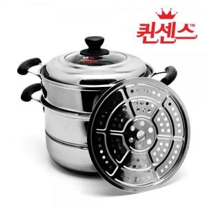 퀸센스 2단 찜냄비 26cm 스텐 찜솥 찜기 찜통