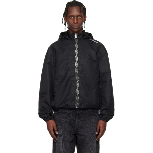 오프화이트 재킷 블랙 부키시 나일론 윈드브레이커 재킷 252607M180002