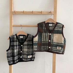 조이멀티 댄디체크 아동 뽀글 조끼 802015_이미지