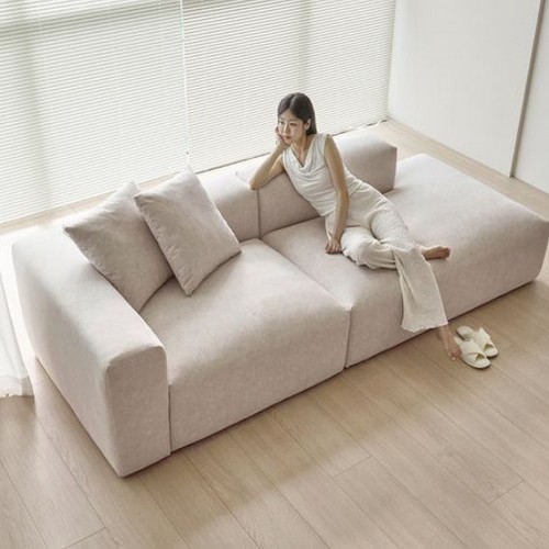 휴도 휴식의 동백 로우백 카우치 모듈 조야 패브릭 소파 4인용_이미지