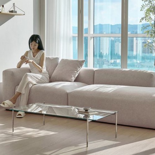 휴도 휴식의 동백 로우백 카우치 모듈 조야 패브릭 소파 4인용_이미지