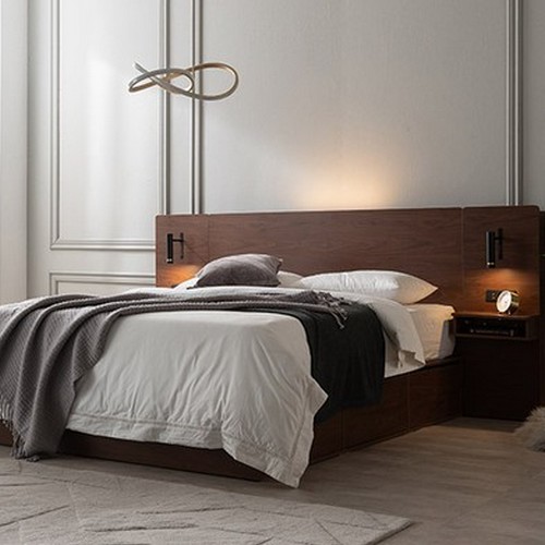 삼익가구 류 에디션 프라임 수납 호텔 LED침대 Q+협탁2개 (매트별도)