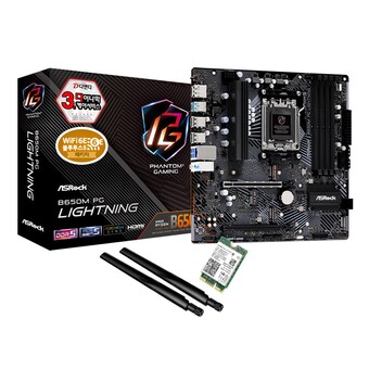 <b>ASRock</b> B650M <b>PG</b> <b>Lightning</b> + WiFi6E 모듈 패키지 디앤디컴