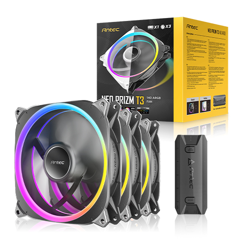 Antec Neo PRIZM T3 140 PWM ARGB (컨트롤러/3팩, 블랙)