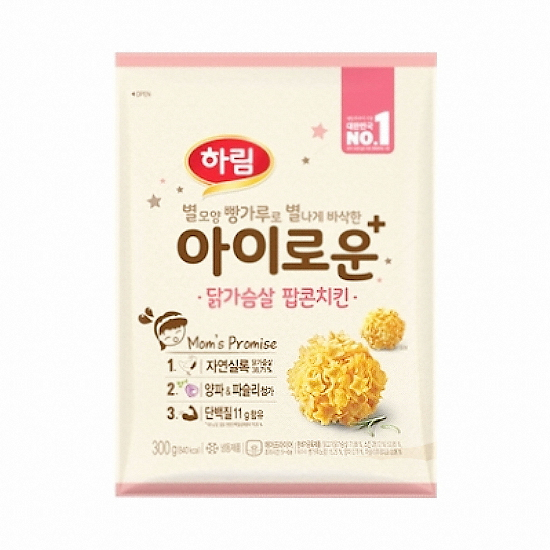 하림 아이로운 닭가슴살 팝콘치킨 300g (3개)_이미지