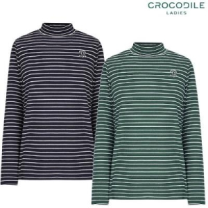 크로커다일레이디 CLDSTS202 텐션감이 좋은 골지 스트라이프 티셔츠 563807_CLDSTS202