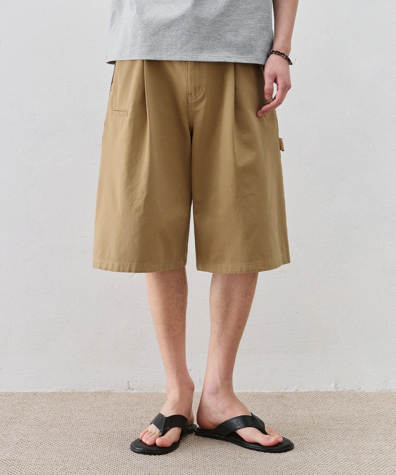 국내 DRAW FIT 로버스트 롱 버뮤다 와이드 치노 팬츠 BEIGE DFPT6205BE 104241