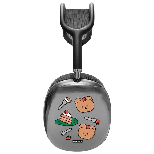 어프어프 에어팟 맥스 STRAWBERRY CAKE COVY-GREEN 클리어 하드 케이스 (정품)_이미지