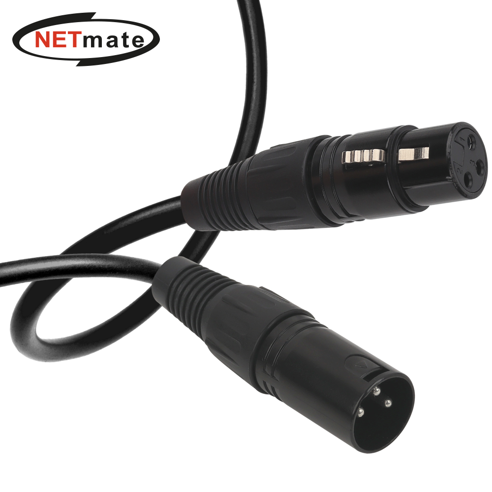 강원전자 NETmate XLR 캐논 마이크 연장 케이블 (NMC-XLR01FB, 1m)_이미지