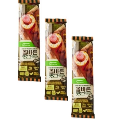 풀무원 올바른 핫도그 75g (3개)_이미지