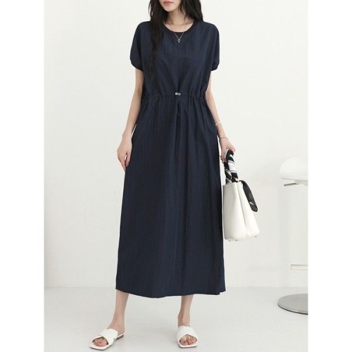 시크루즈 채트 베이직 스트링 루즈핏 롱 원피스_BDOG769