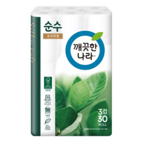 깨끗한나라 순수 프리미엄 27m (30롤) (2팩)_이미지