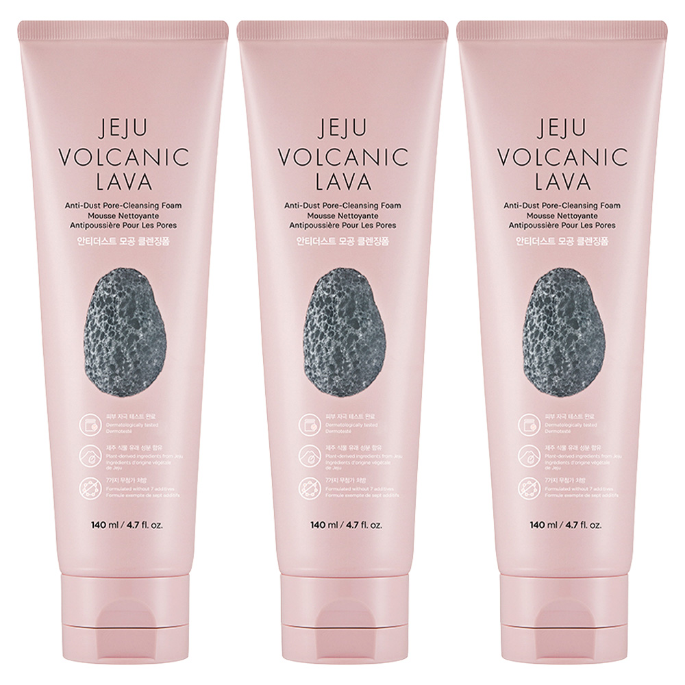 LG생활건강 더페이스샵 제주 화산토 안티더스트 모공 클렌징폼 140ml (3개)