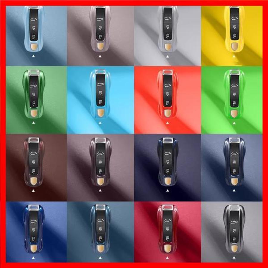포르쉐 카이엔 맨칸 파나메라 911 718 박스터 카이맨 타이칸 2010-2024 자동차 키 페인트 케이스 보르도 레 08 A-S.._이미지