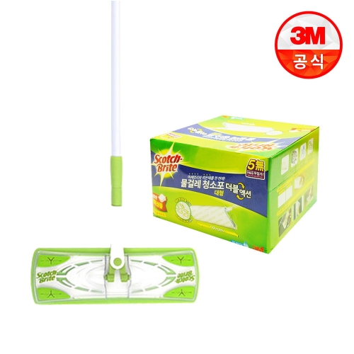 3M 스카치브라이트 대형 막대걸레+물걸레 청소포 더블액션 대형 대용량 60매