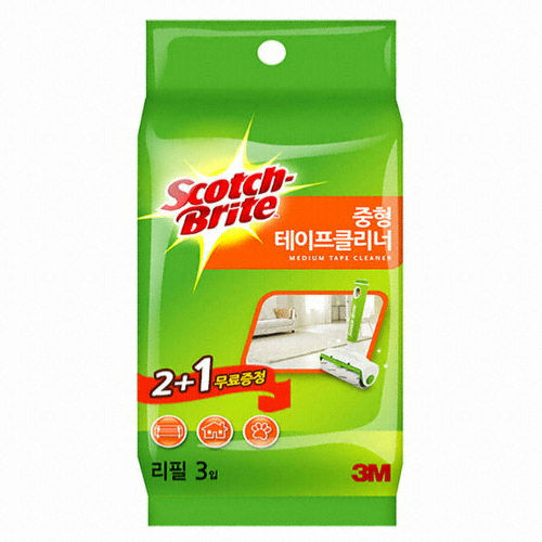 3M 스카치브라이트 중형 테이프클리너 리필 3롤 [1개]