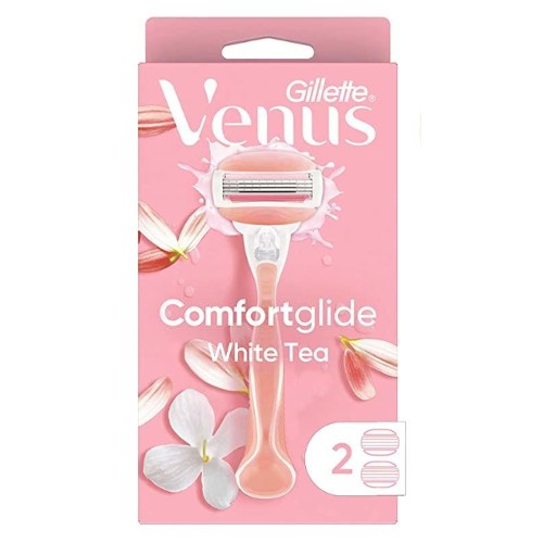 질레트 비너스 컴포트 글라이드 화이트 티 (면도기2개+날2개)_이미지
