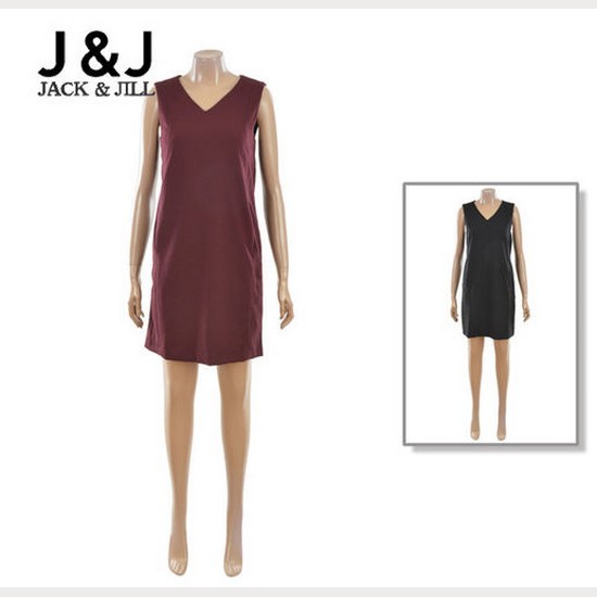 브이넥 민소매 원피스 32173JO506