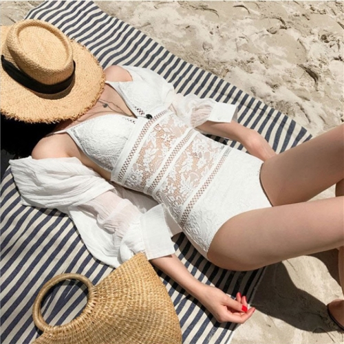  레이스 원피스수영복 긴팔 점프수트 호텔 스파수영복