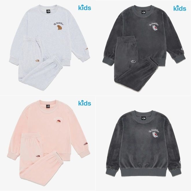 노스페이스키즈 키즈 애니메이트 스웻 세트 NM5MR62 LE1222111064