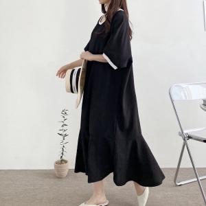 블루캔디 에베쏘 가오리 훌 임산부 원피스 4128 블랙 FREE_이미지
