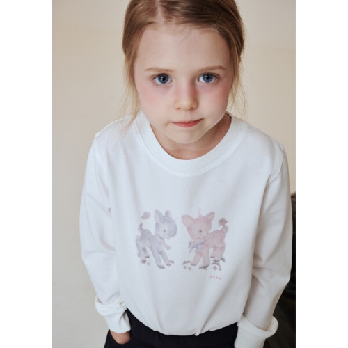 럭키 밤비 화이트 티셔츠 BA14TS01WTL