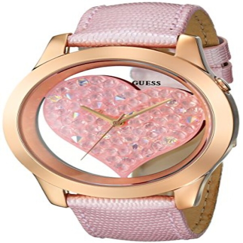 게스 Womens U0113L5 Heart Inspired Pink Genuine Leather with Rose Gold-To.._이미지