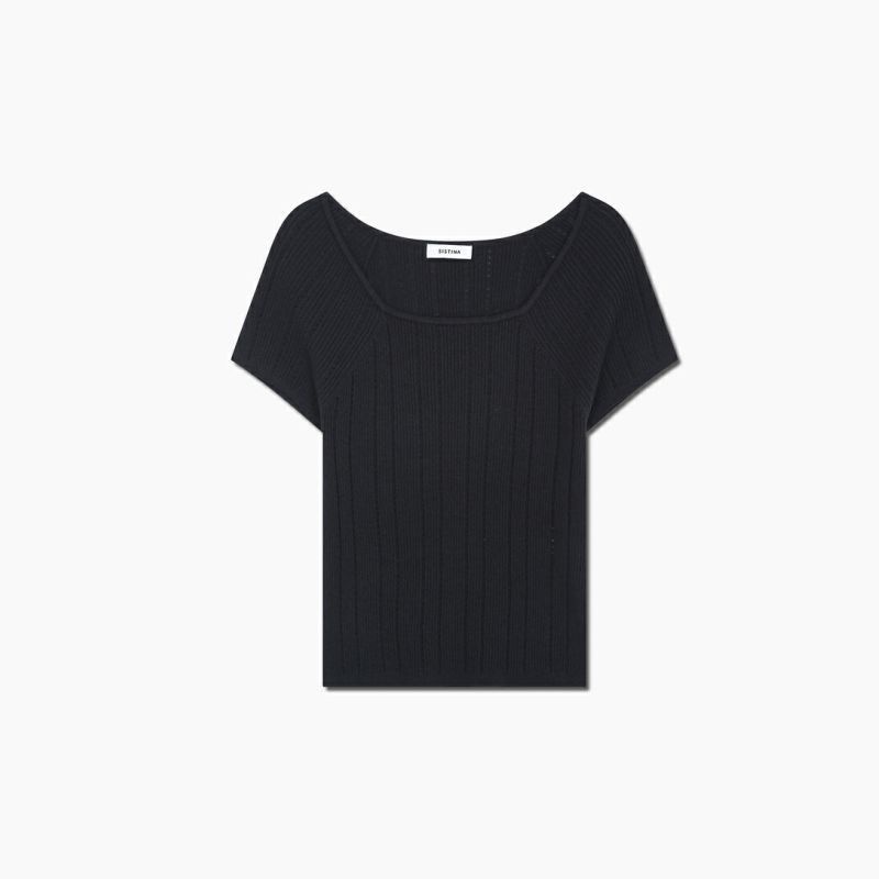 여성 펀칭 스퀘어넥 슬림핏 니트 ASKPOQ21170