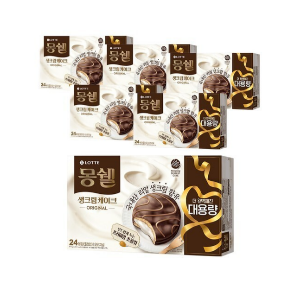롯데제과 몽쉘 오리지널 생크림케이크 816g (6개)_이미지