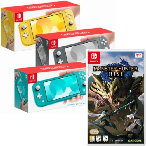 Nintendo 닌텐도 스위치 라이트 1인용 게임 패키지 (몬스터 헌터 라이즈)