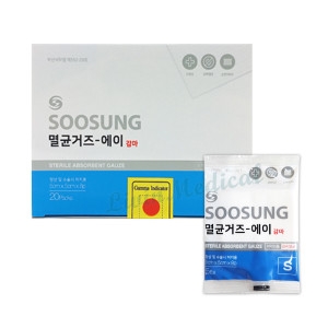 수성 멸균거즈에스 3호 5x5x8P 1박스 20포 멸균거즈 멸균거즈-에이 감마 개별포장이미지입니다. 누르면 해당 게시물로 새창이동합니다.